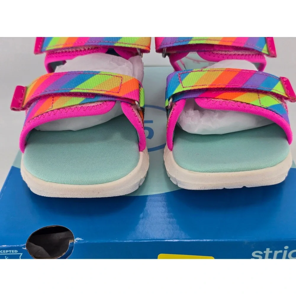 Stride Rite Sevita Rainbow Sandals Big Kid 11M Multi-Color Hook & Loop - New